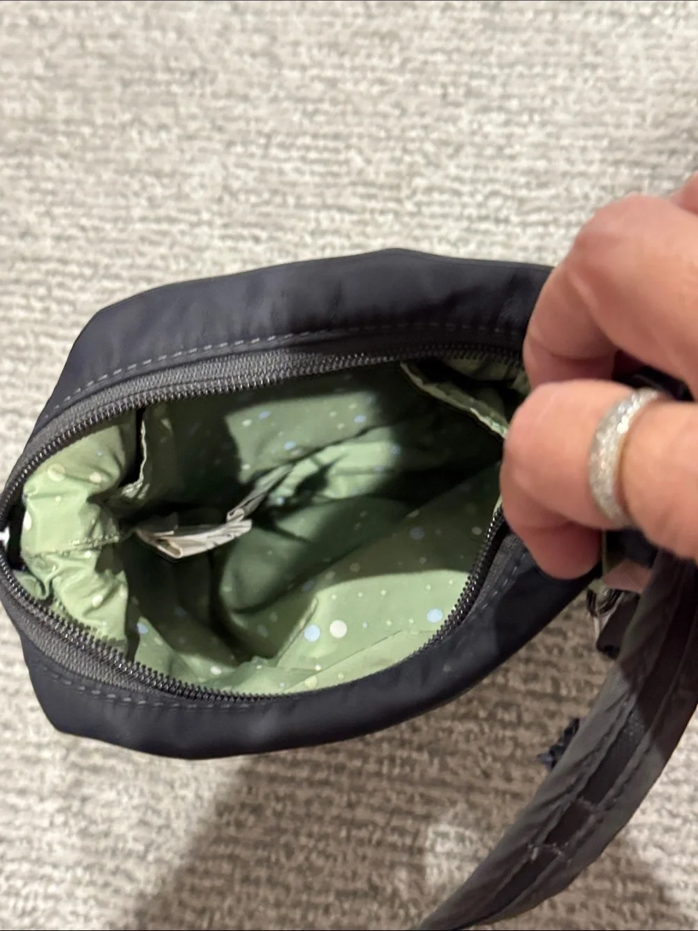 Pacsafe Black Nylon Messenger Crossbody Bag